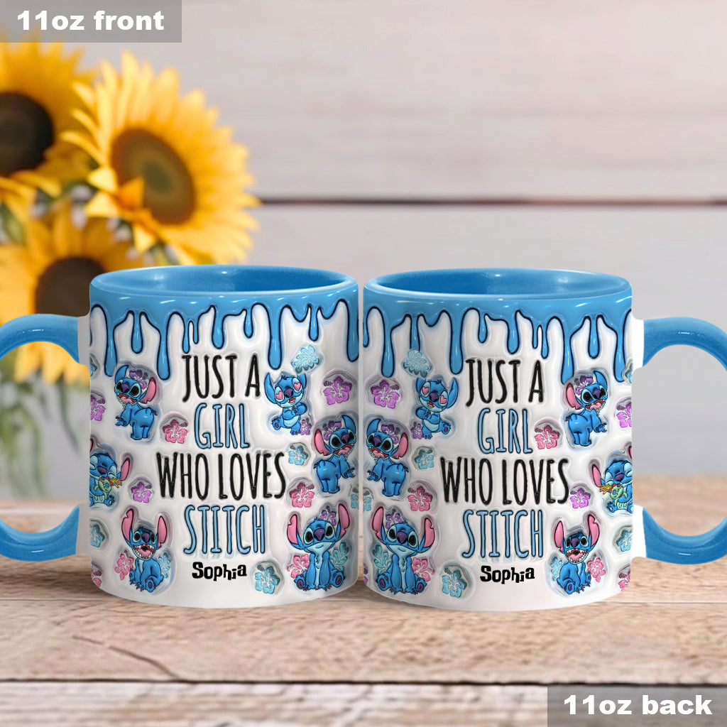 Just A Girl Who Loves Stitch - Personalized Ohana Accent Mug
