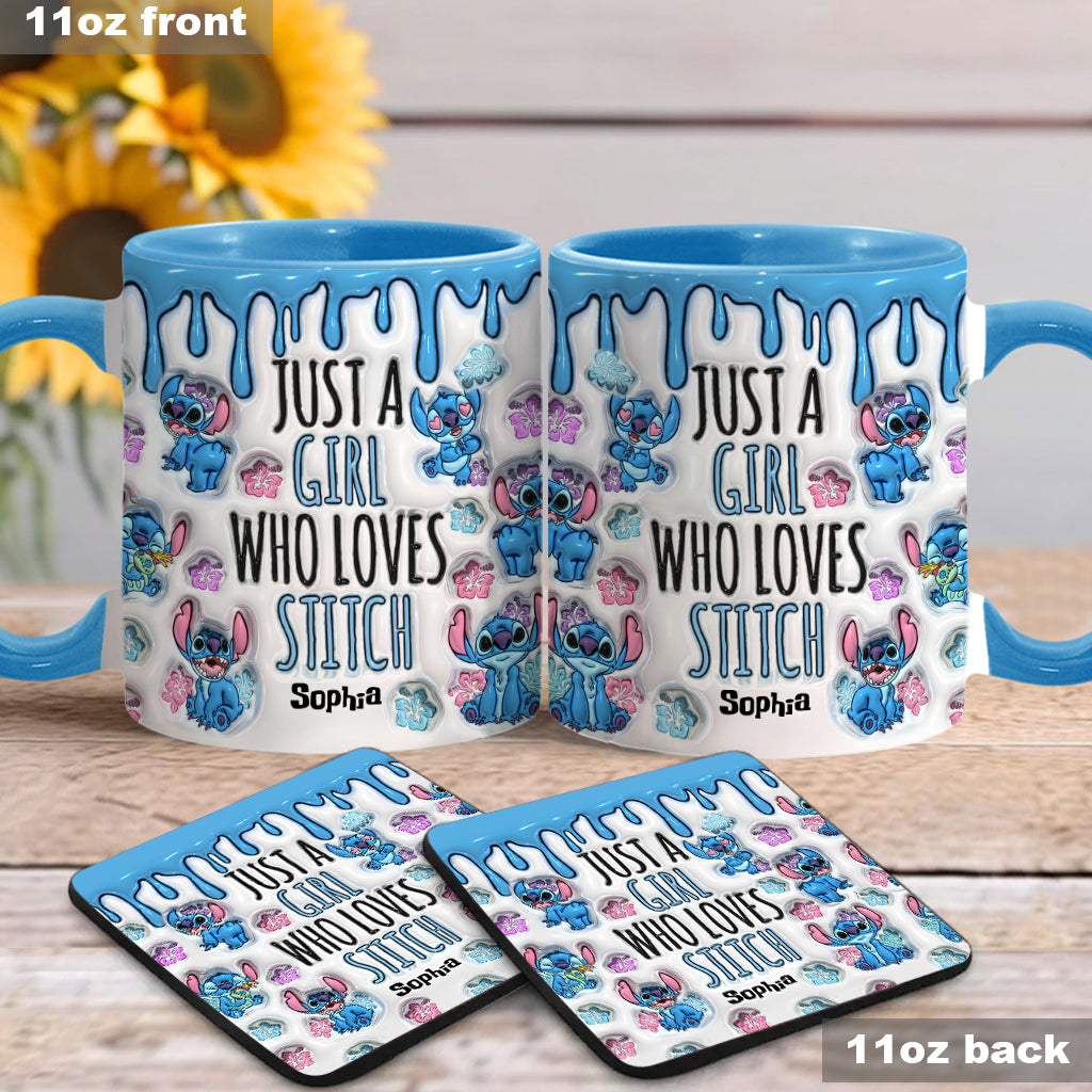 Just A Girl Who Loves Stitch - Personalized Ohana Accent Mug