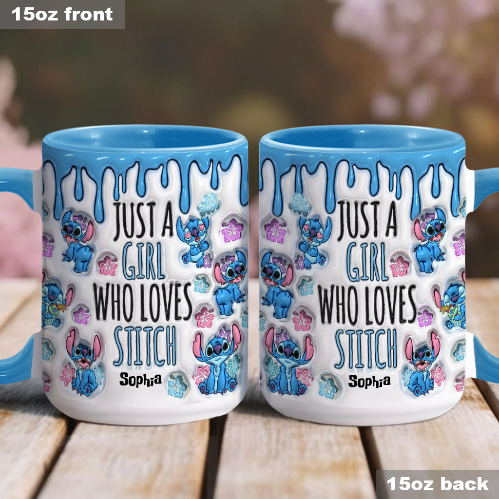 Just A Girl Who Loves Stitch - Personalized Ohana Accent Mug