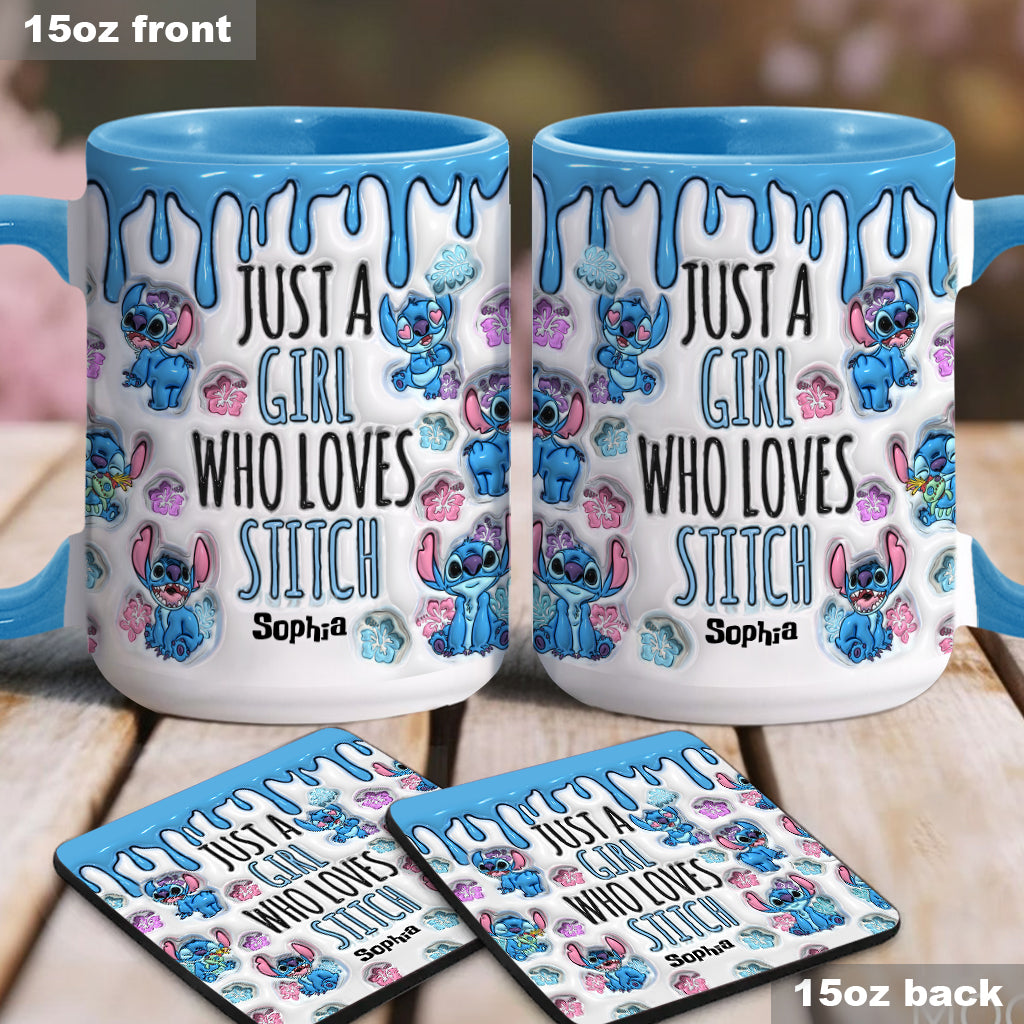Just A Girl Who Loves Stitch - Personalized Ohana Accent Mug