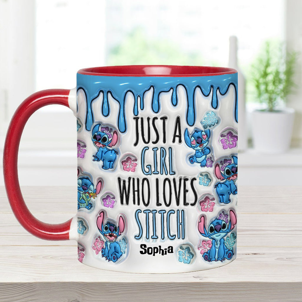 Just A Girl Who Loves Stitch - Personalized Ohana Accent Mug