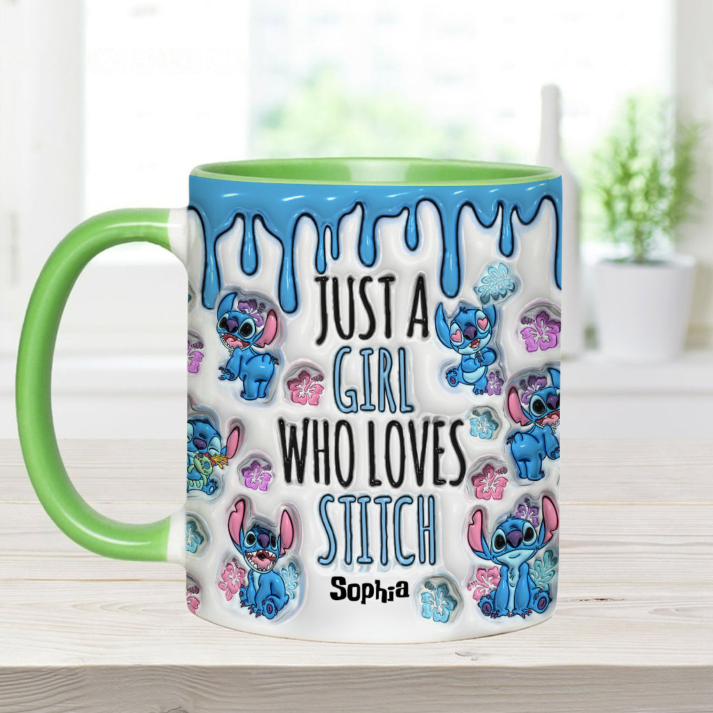 Just A Girl Who Loves Stitch - Personalized Ohana Accent Mug