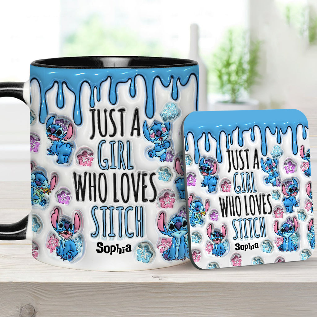 Just A Girl Who Loves Stitch - Personalized Ohana Accent Mug