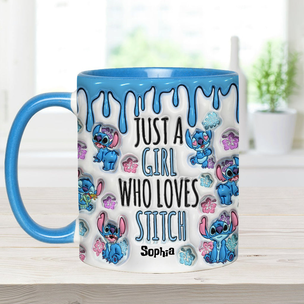 Just A Girl Who Loves Stitch - Personalized Ohana Accent Mug