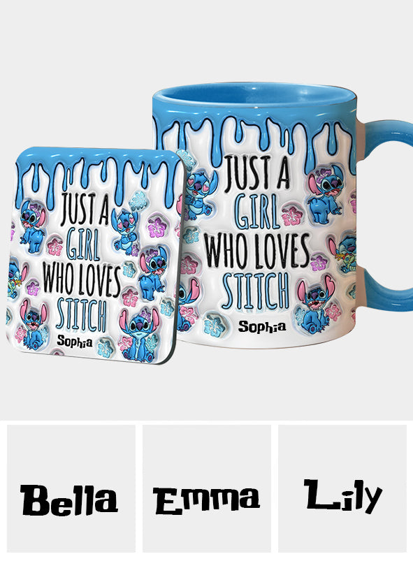 Just A Girl Who Loves Stitch - Personalized Ohana Accent Mug