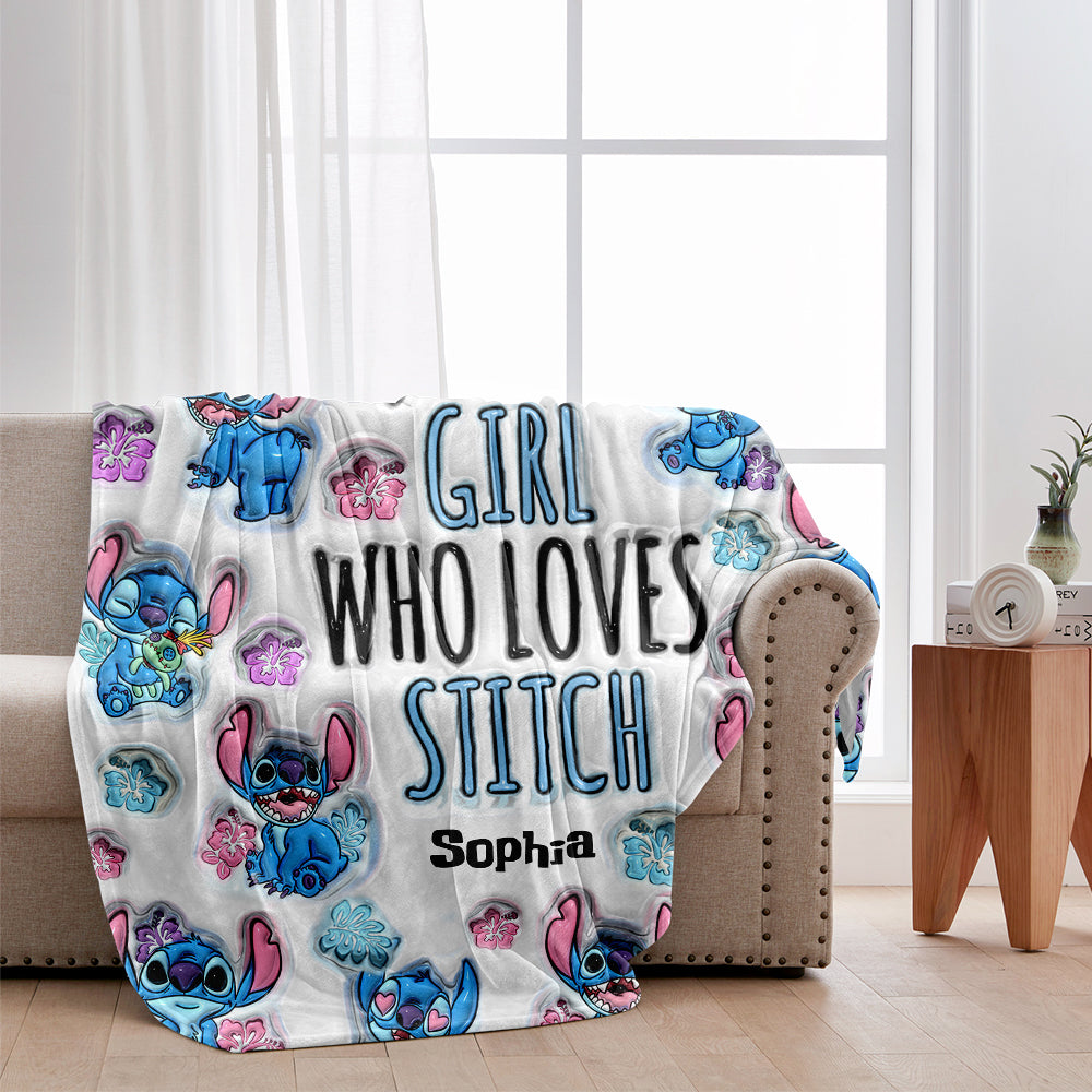 Just A Girl Who Loves Stitch - Personalized Ohana Blanket