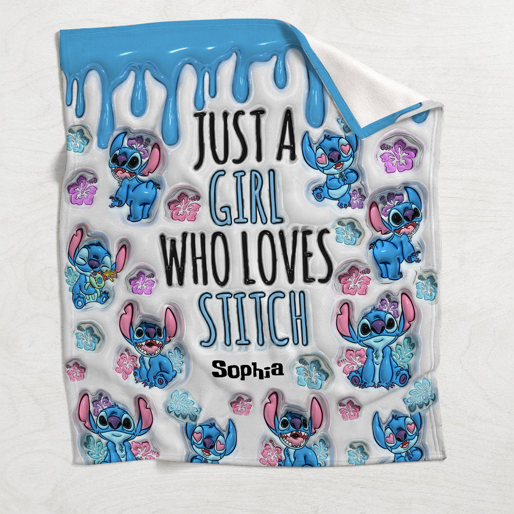 Just A Girl Who Loves Stitch - Personalized Ohana Blanket