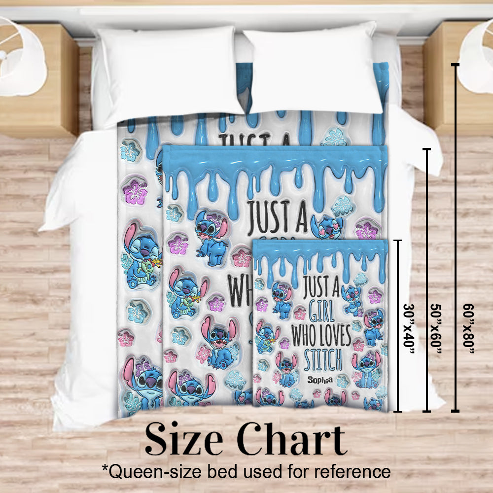 Just A Girl Who Loves Stitch - Personalized Ohana Blanket