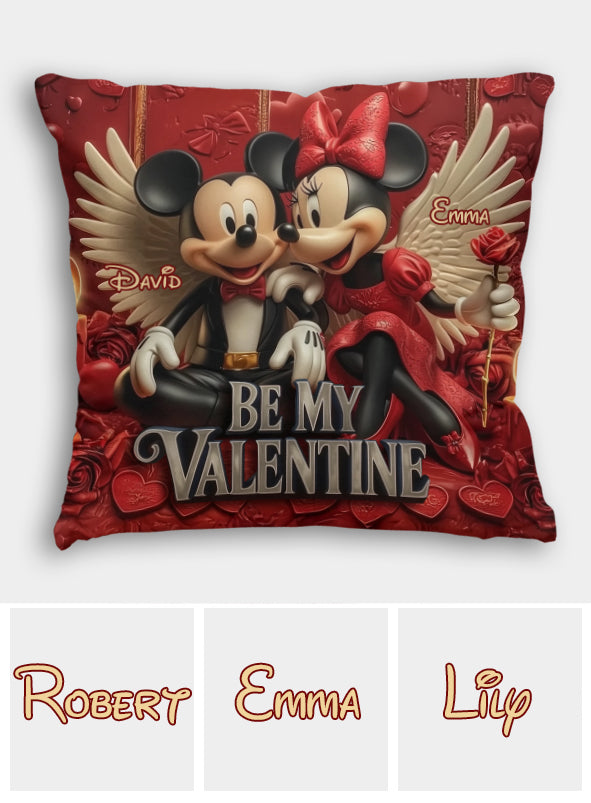 Be My Valentine - Personalized Mouse Throw Pillow