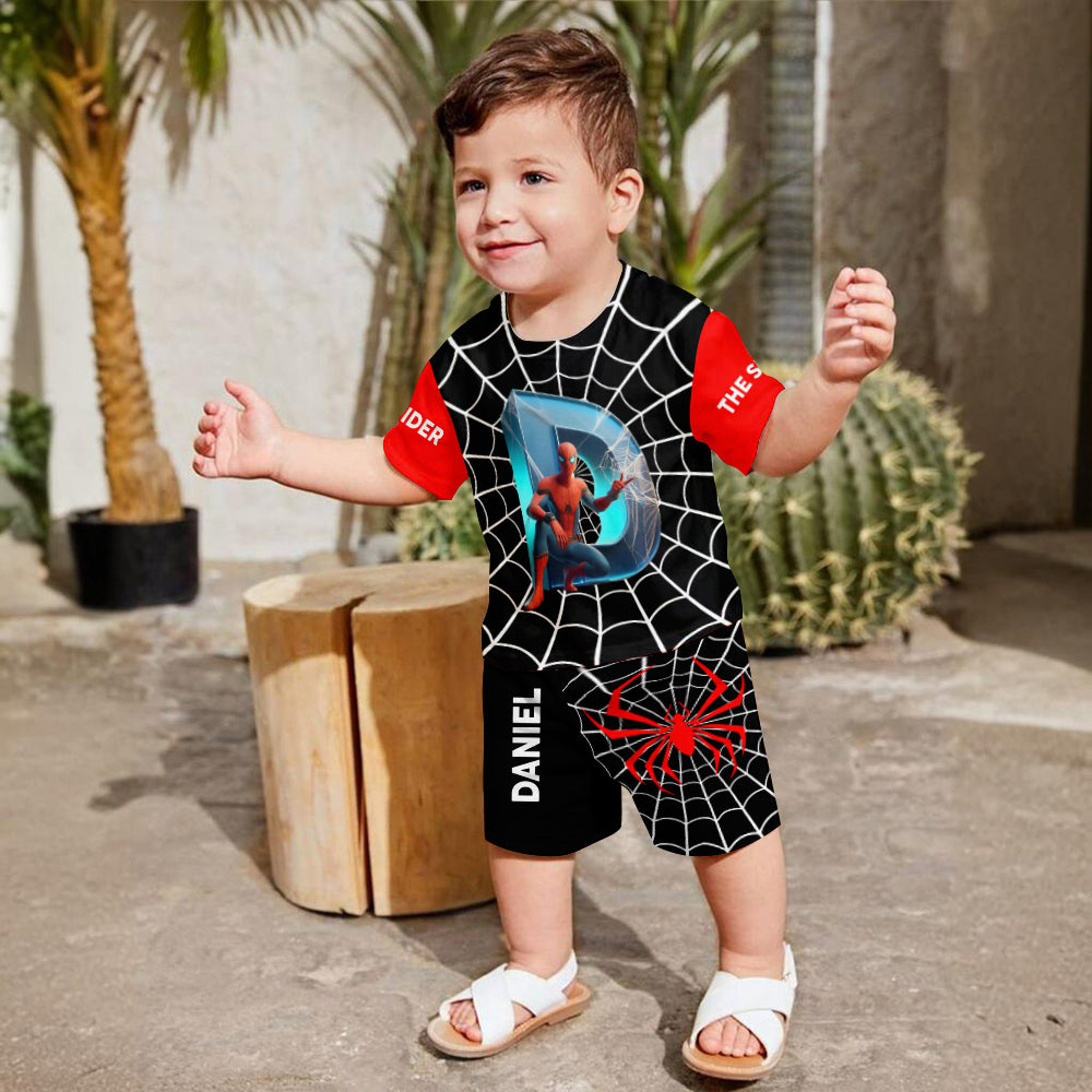 Cool Spider Alphabet - Personalized Kid T-shirt & Shorts