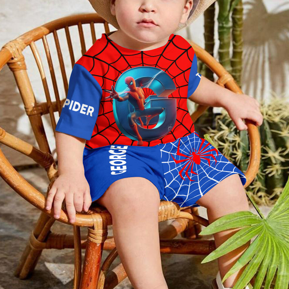 Cool Spider Alphabet - Personalized Kid T-shirt & Shorts