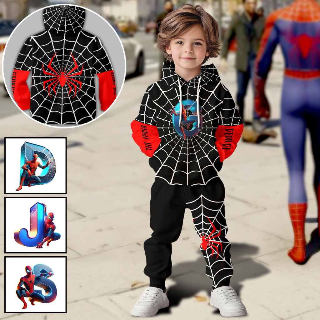 Spider Alphabet - Personalized Kid Kid Hoodie & Kid Jogger Sweatpants
