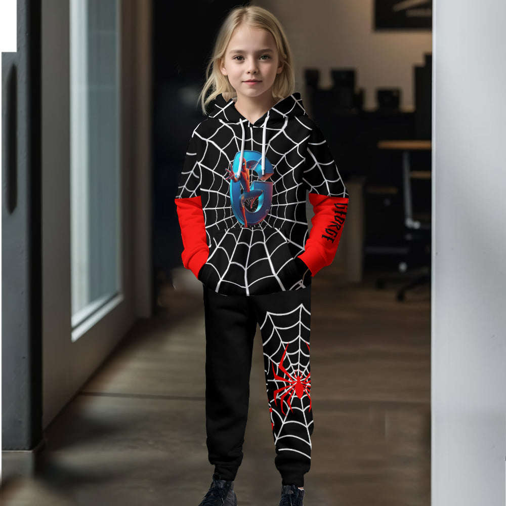 Spider Alphabet - Personalized Kid Kid Hoodie & Kid Jogger Sweatpants