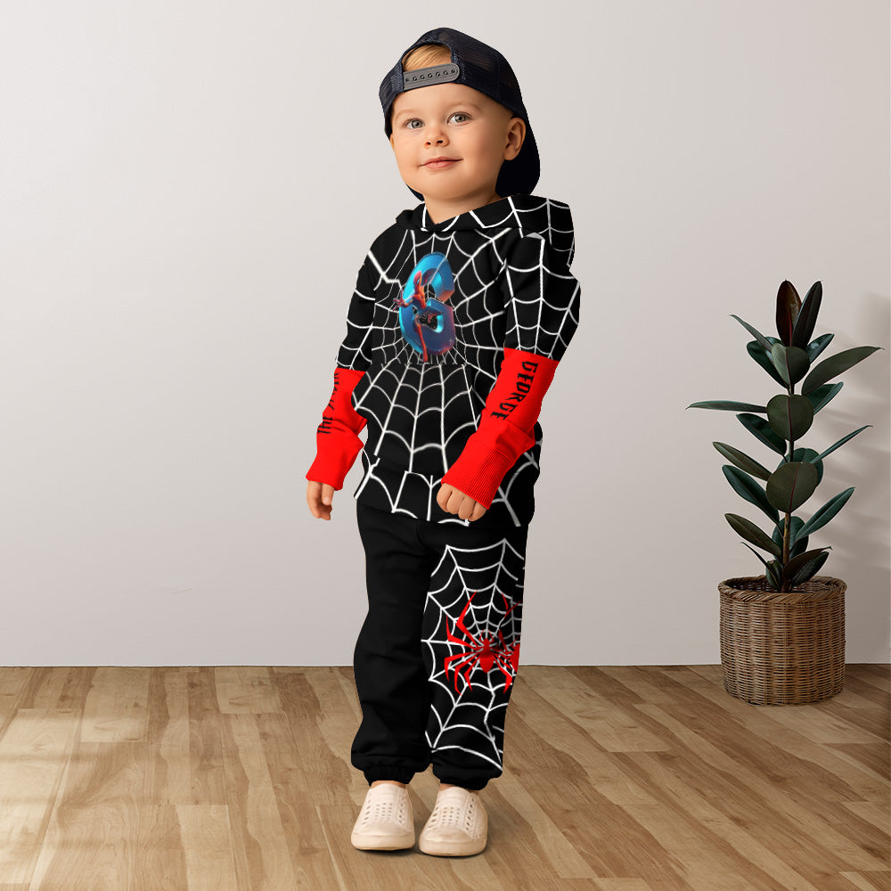 Spider Alphabet - Personalized Kid Kid Hoodie & Kid Jogger Sweatpants