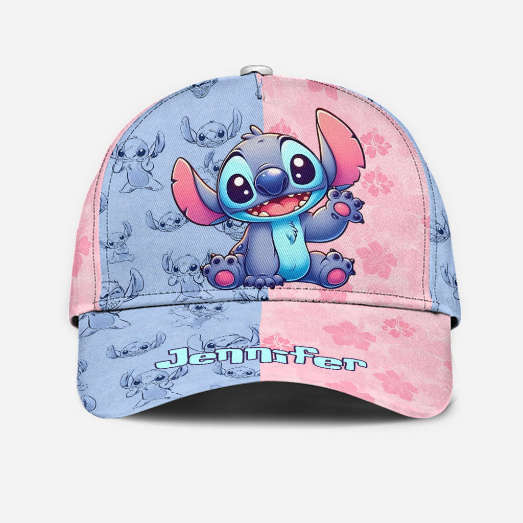 Pink And Blue Ohana - Personalized Ohana Classic Cap