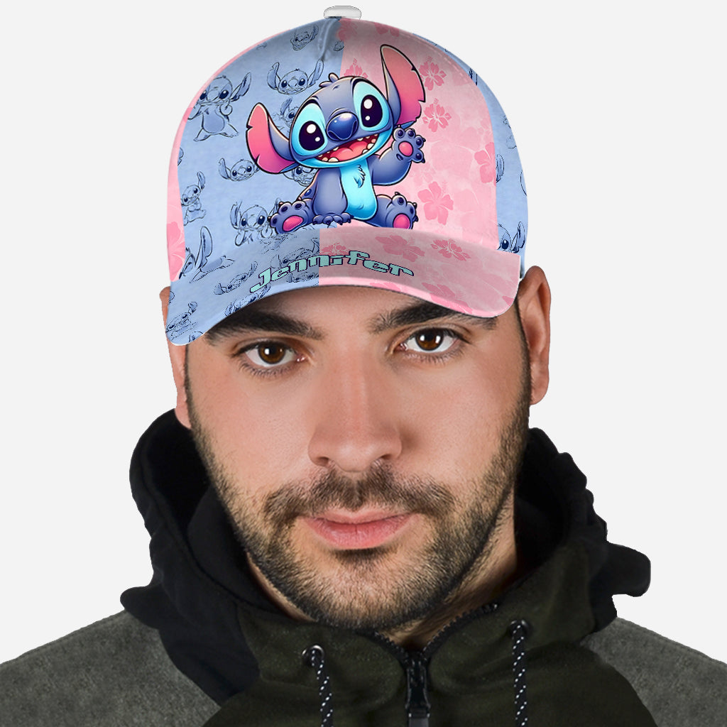 Pink And Blue Ohana - Personalized Ohana Classic Cap