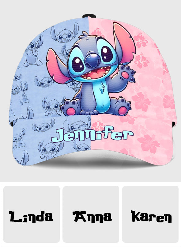 Pink And Blue Ohana - Personalized Ohana Classic Cap