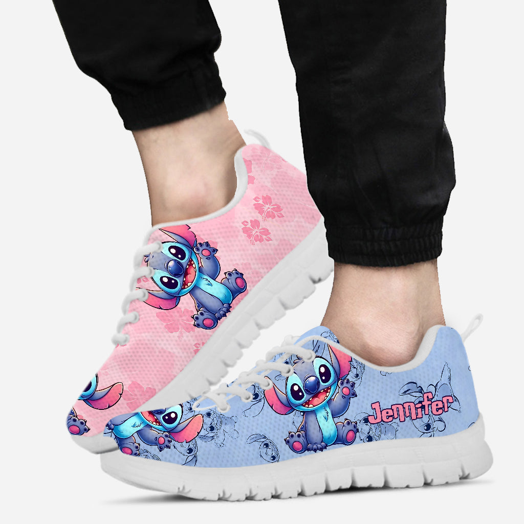 Pink And Blue Harmony - Personalized Ohana Sneakers