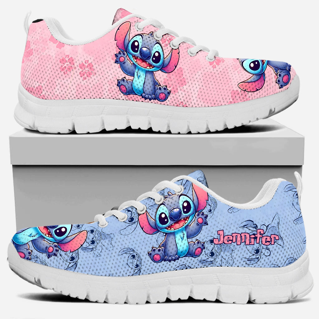 Pink And Blue Harmony - Personalized Ohana Sneakers