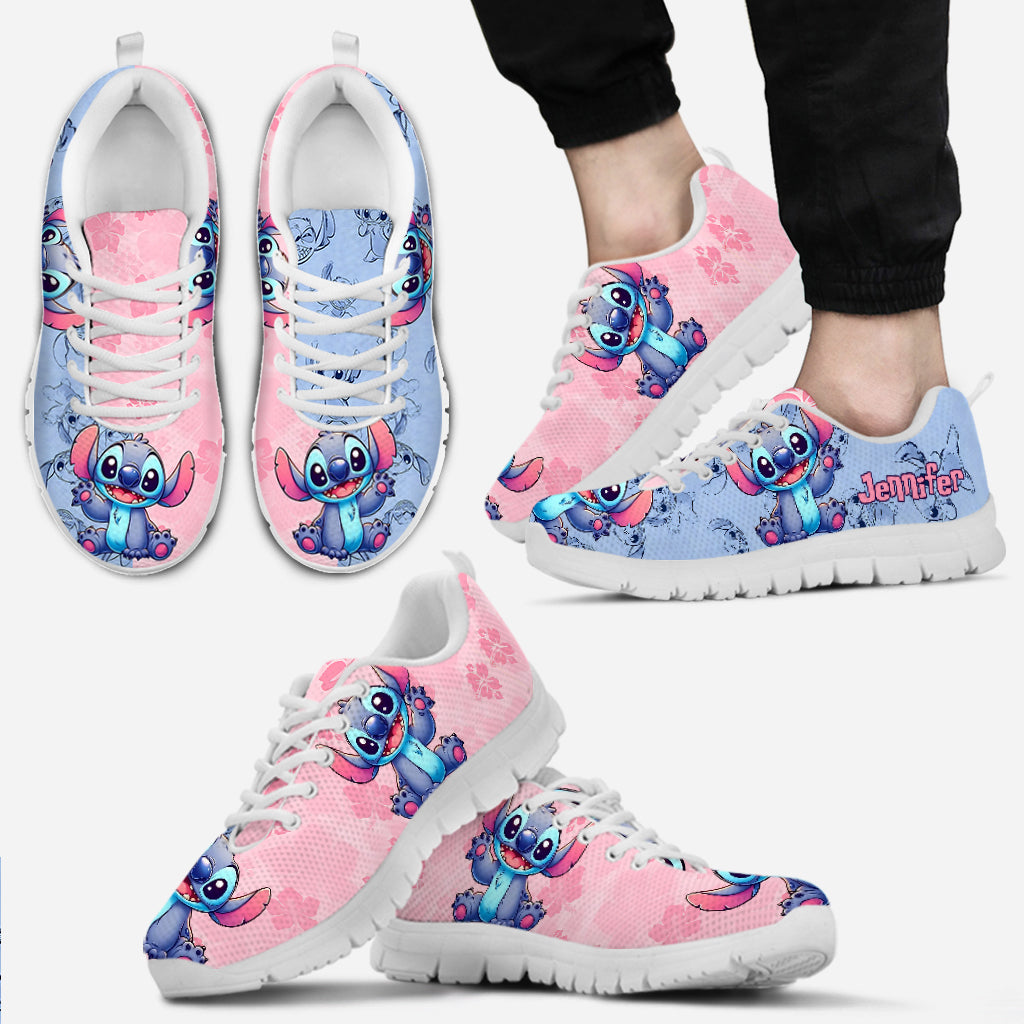 Pink And Blue Harmony - Personalized Ohana Sneakers