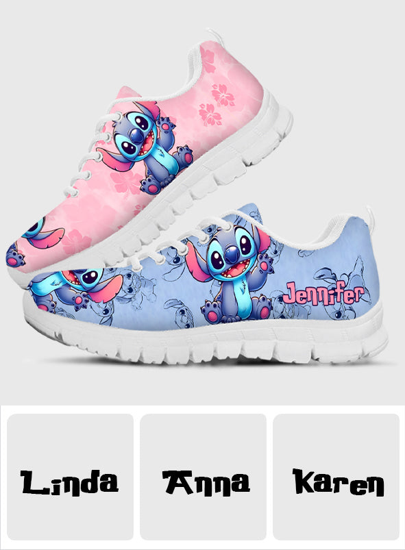 Pink And Blue Harmony - Personalized Ohana Sneakers