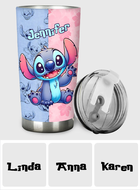 Pink And Blue Ohana - Personalized Ohana Tumbler