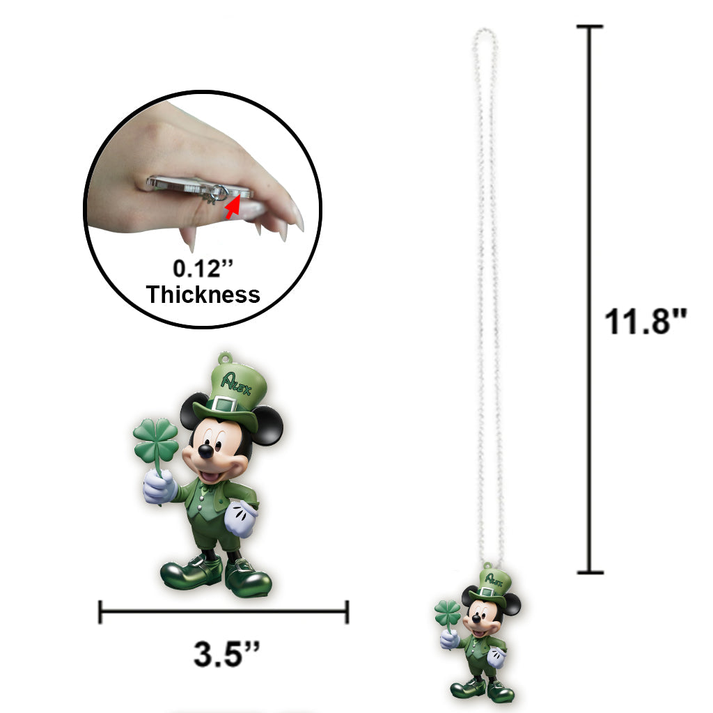 Magical Lucky Shamrock - Personalized Mouse Car Ornament