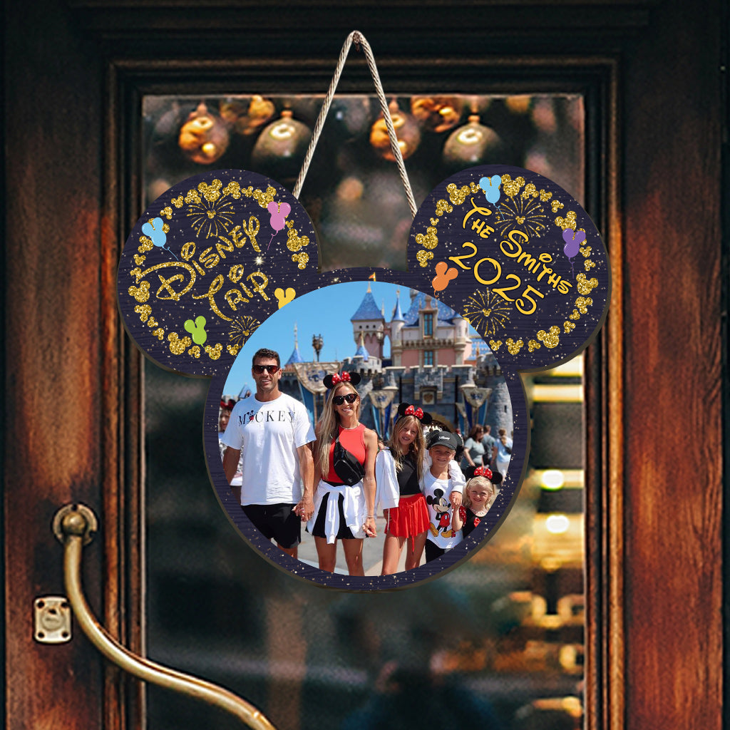 Family Trip - Personalized Mouse Custom Shaped Wood Sign