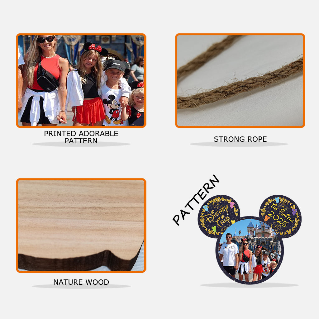 Family Trip - Personalized Mouse Custom Shaped Wood Sign