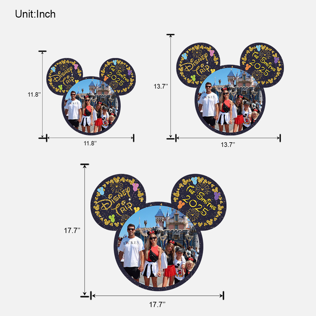 Family Trip - Personalized Mouse Custom Shaped Wood Sign