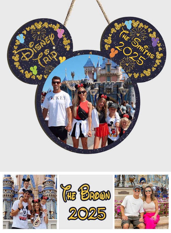 Family Trip - Personalized Mouse Custom Shaped Wood Sign