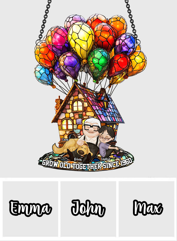 Grow Old Together Since - Personalized Mouse Window Hanging Suncatcher Ornament