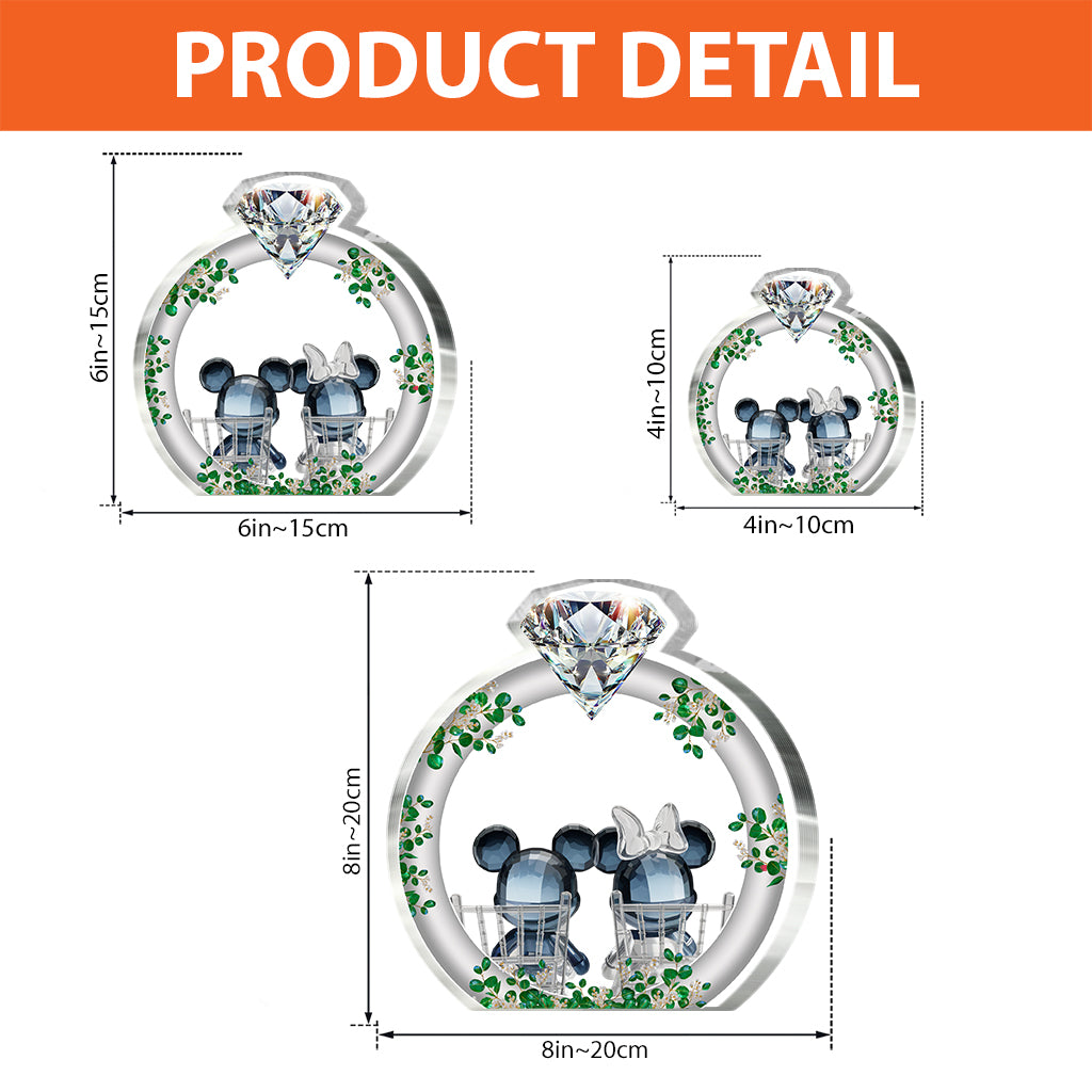 The Year We Got Married - Personalized Mouse Custom Shaped Acrylic Plaque