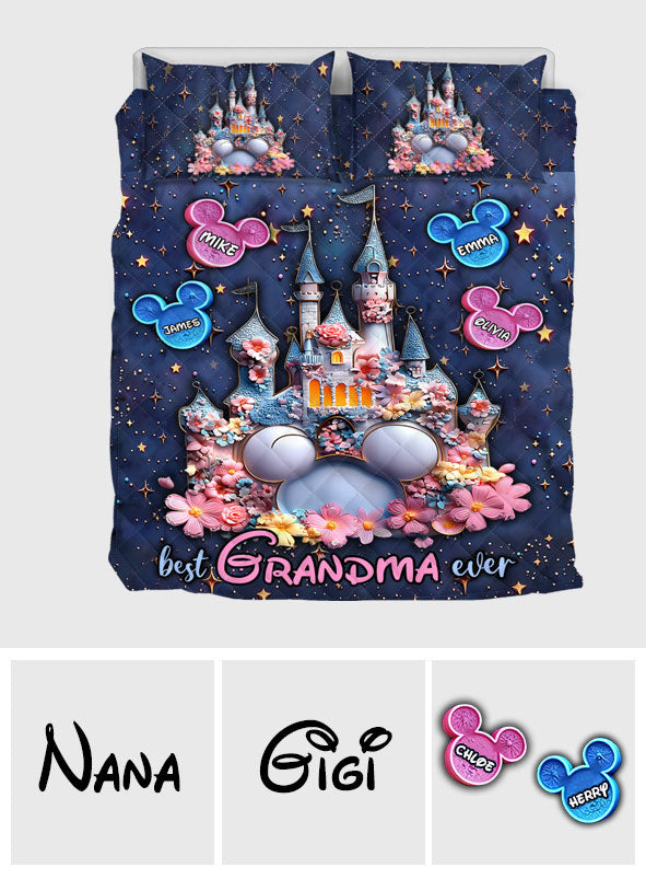 Best Grandma / Mom Ever - Personalized Mouse Quilt Set
