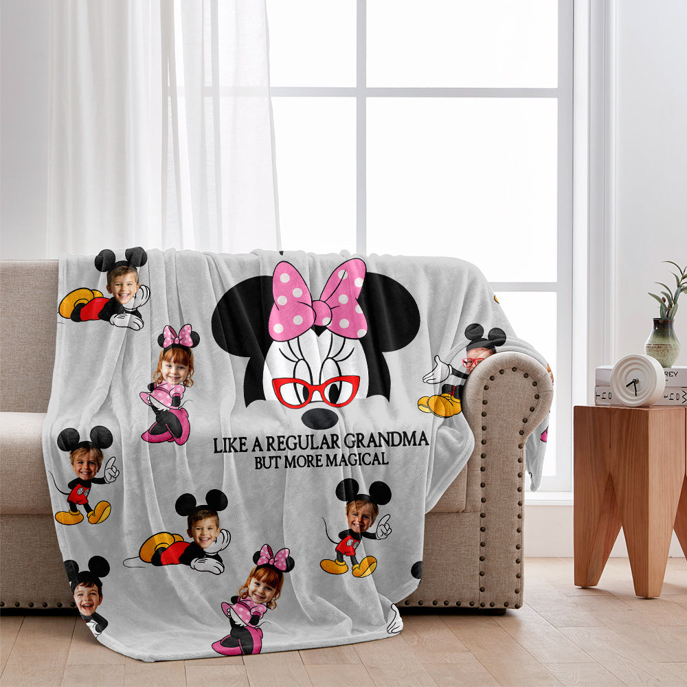 Mouse Ear Grandma Mom - Personalized Mouse Blanket