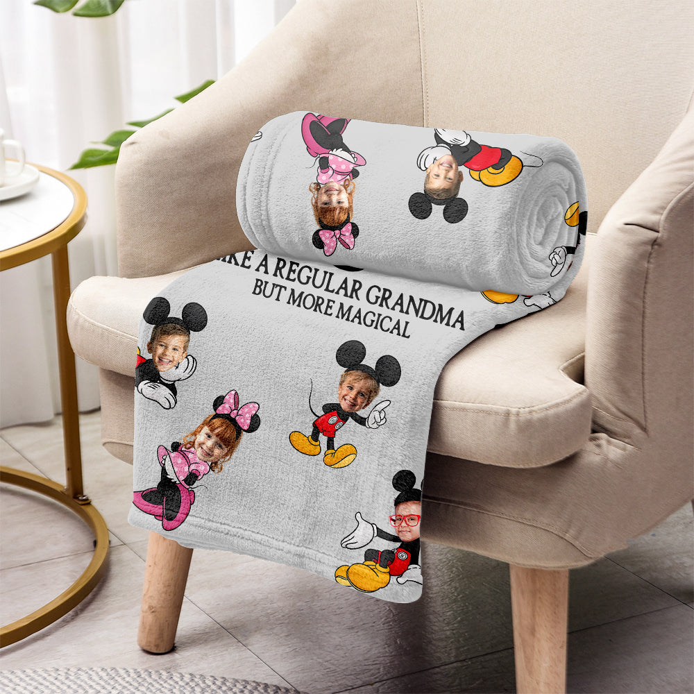 Mouse Ear Grandma Mom - Personalized Mouse Blanket