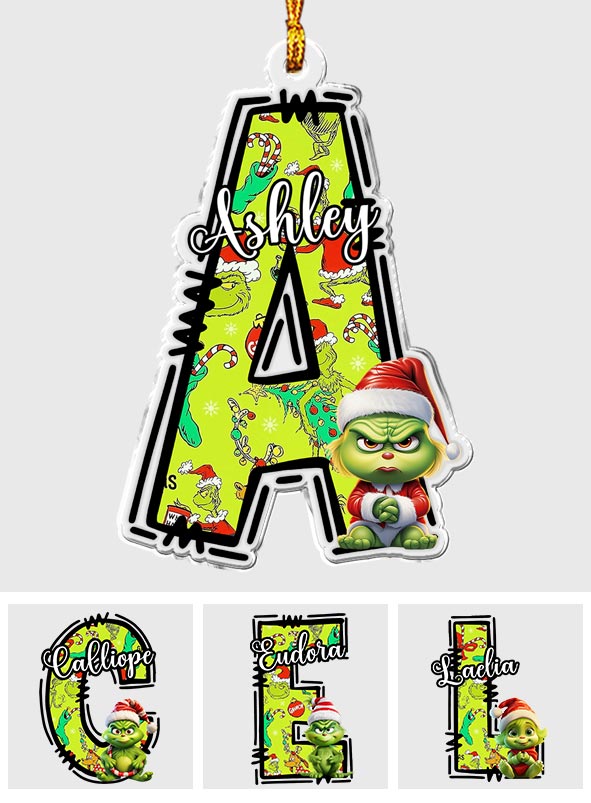 Grinchy Letter - Personalized Stole Christmas Custom Shaped Ornament