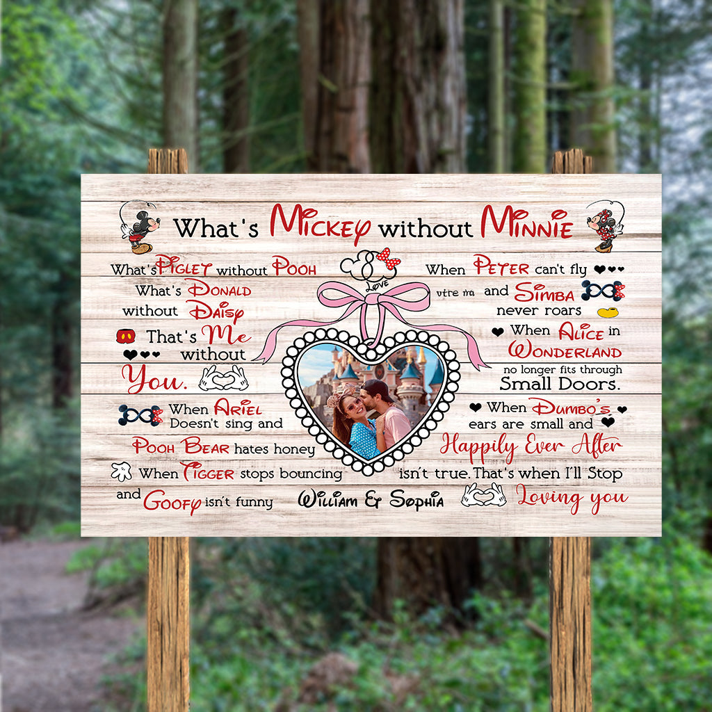 I'll Stop Loving You When Happily Ever After Isn't True - Personalized Mouse Rectangle Wood Sign