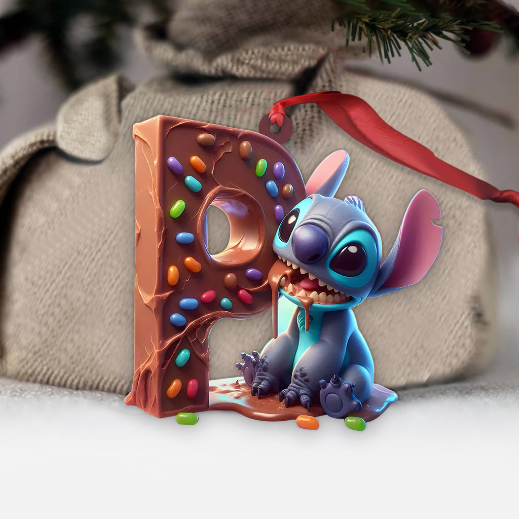 Ohana Chocolate Letter Ornament - Personalized Kid Ornament