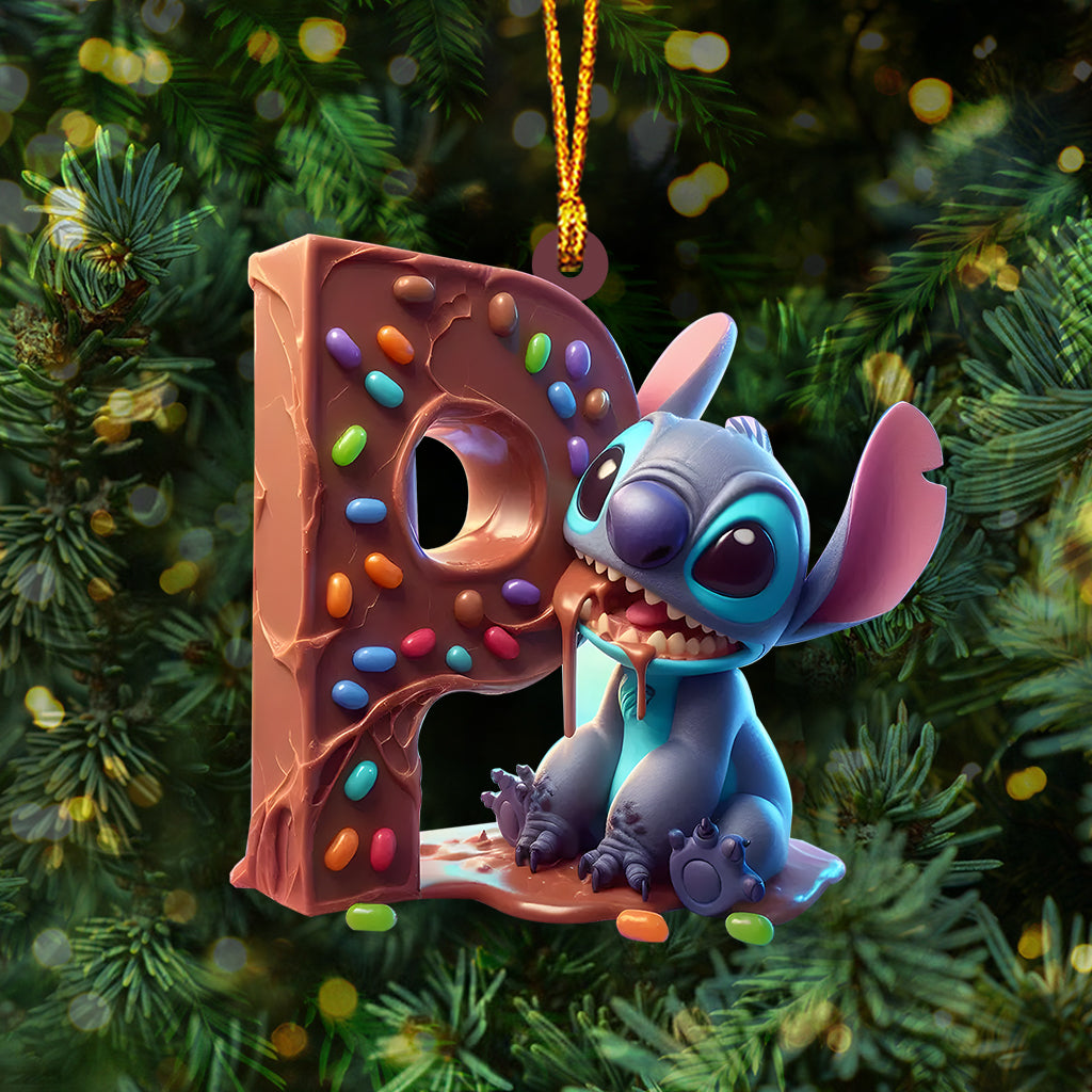 Ohana Chocolate Letter Ornament - Personalized Kid Ornament