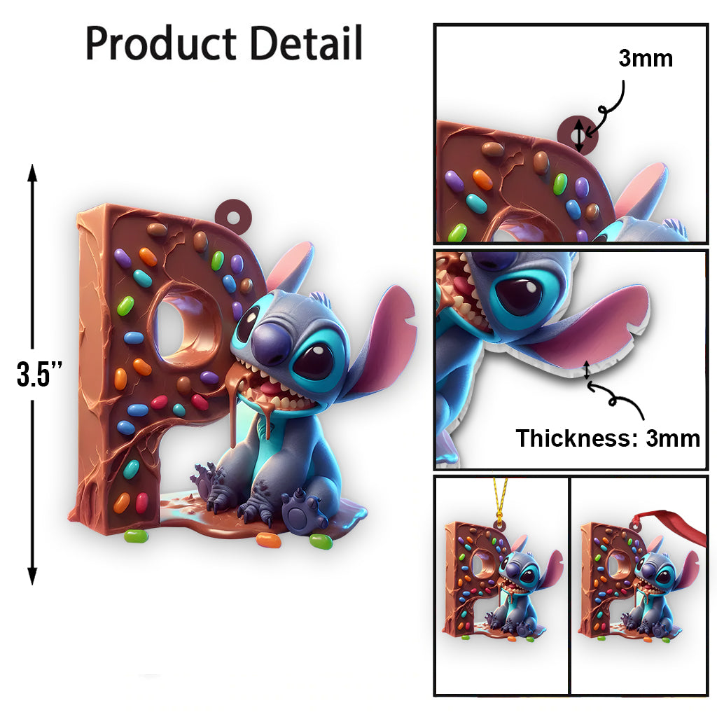 Ohana Chocolate Letter Ornament - Personalized Kid Ornament