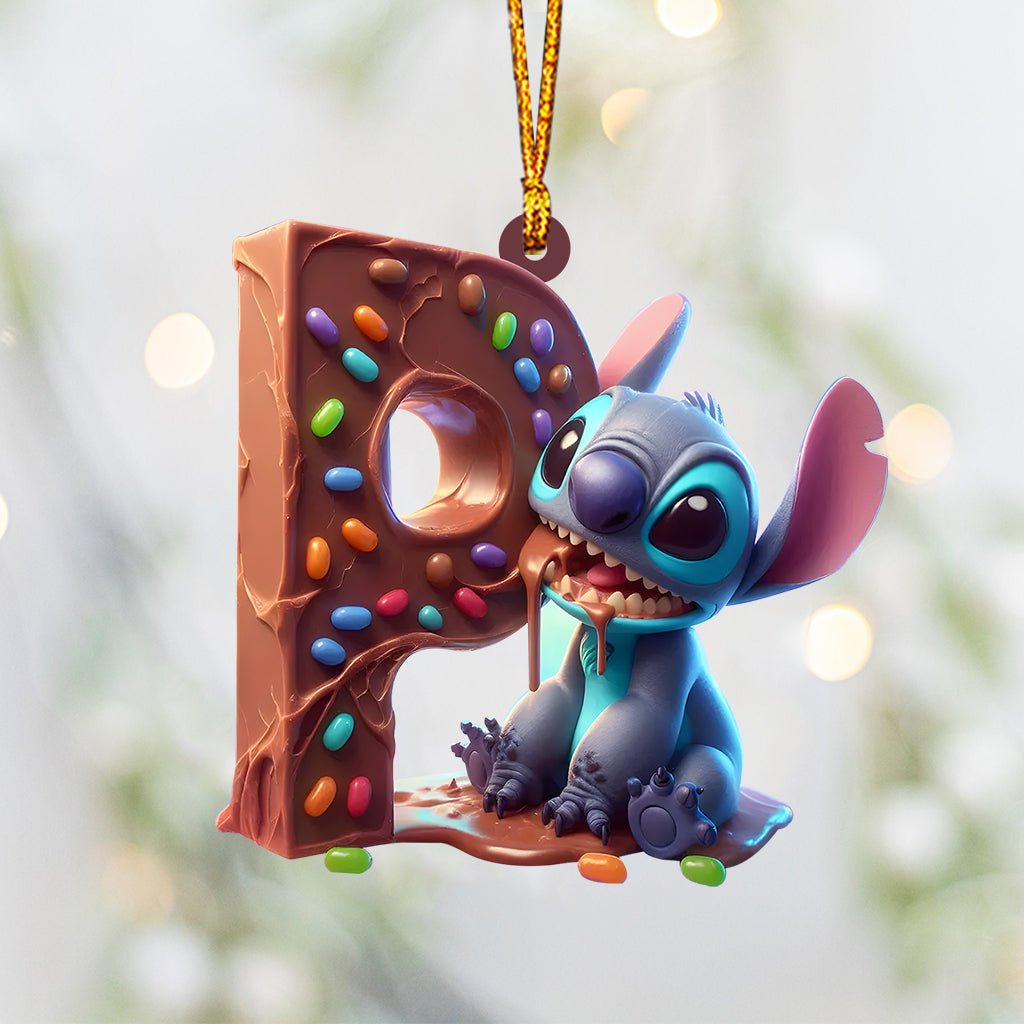 Ohana Chocolate Letter Ornament - Personalized Kid Ornament
