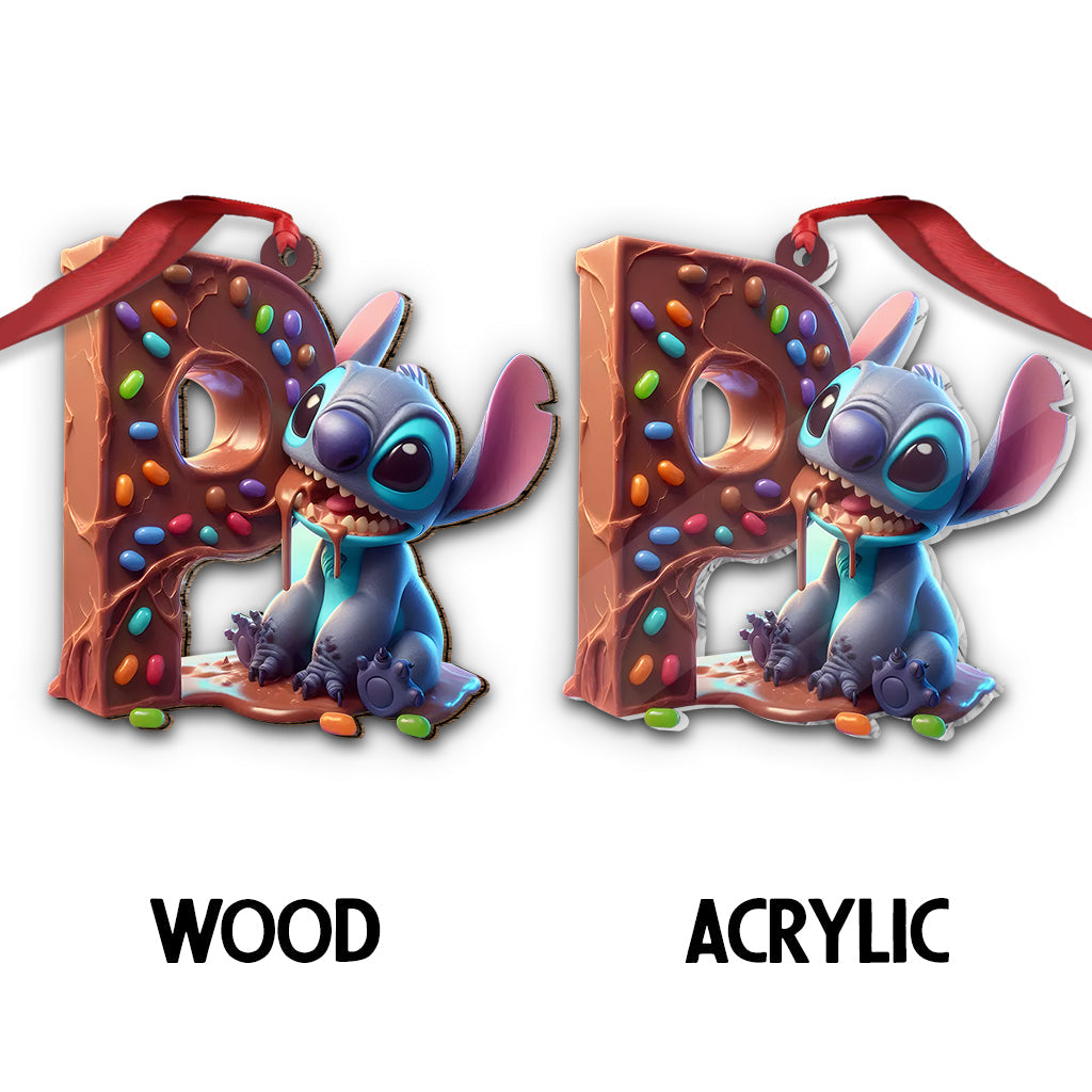 Ohana Chocolate Letter Ornament - Personalized Kid Ornament