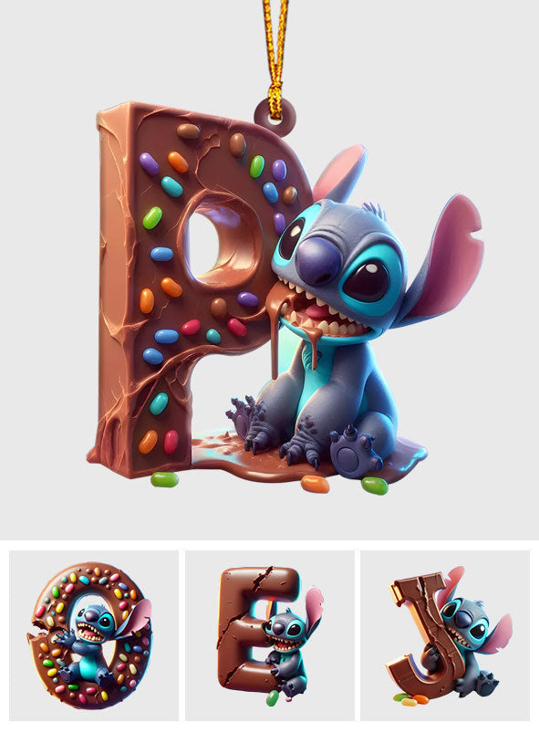 Ohana Chocolate Letter Ornament - Personalized Kid Ornament