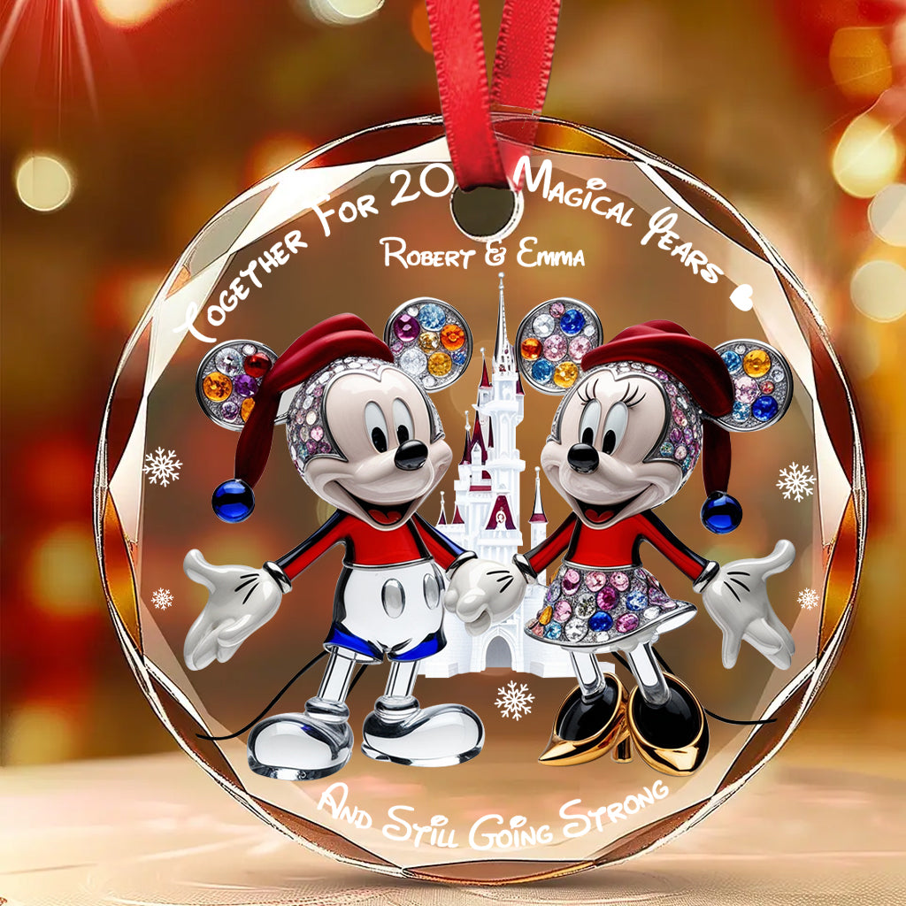 I'm Yours - Personalized Mouse Round Shaped Glass Ornament