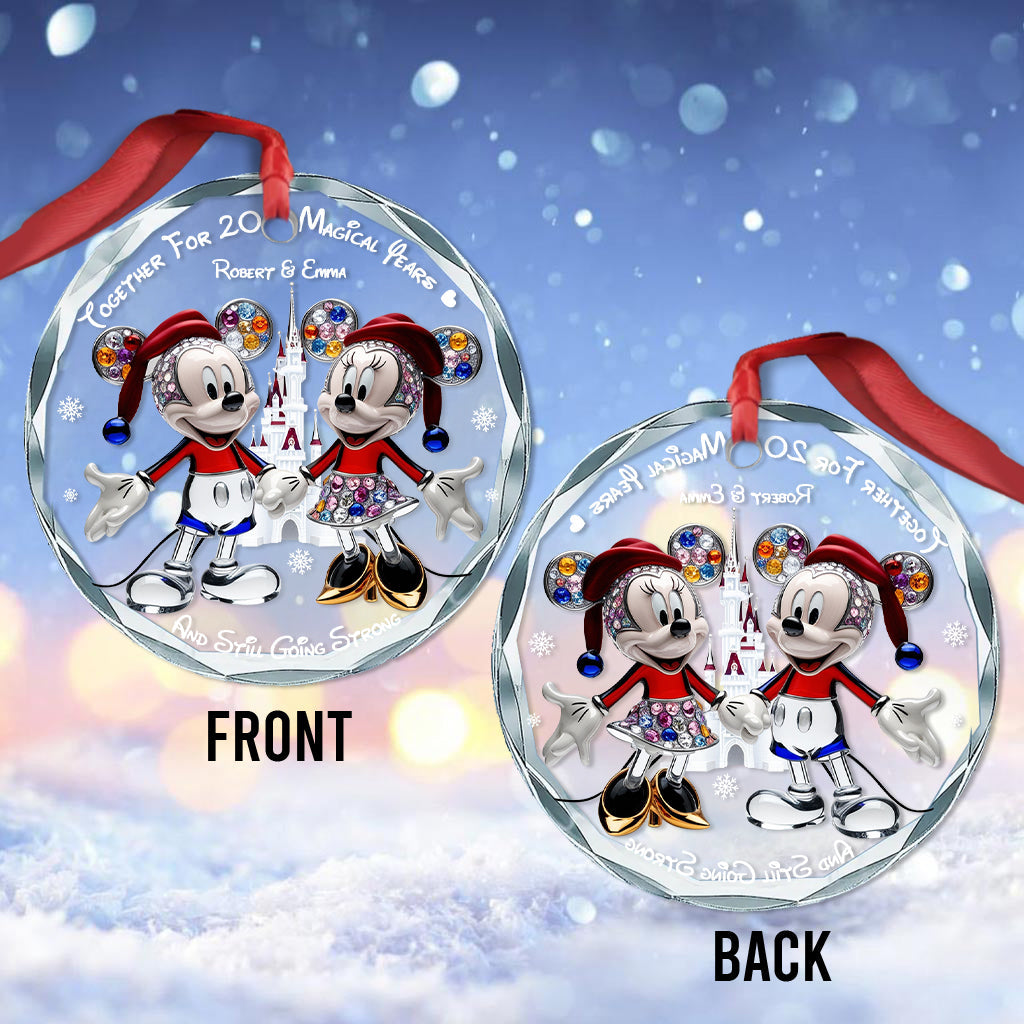 I'm Yours - Personalized Mouse Round Shaped Glass Ornament