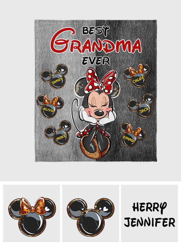 Best Grandma/ Mom Ever - Personalized Mouse Blanket