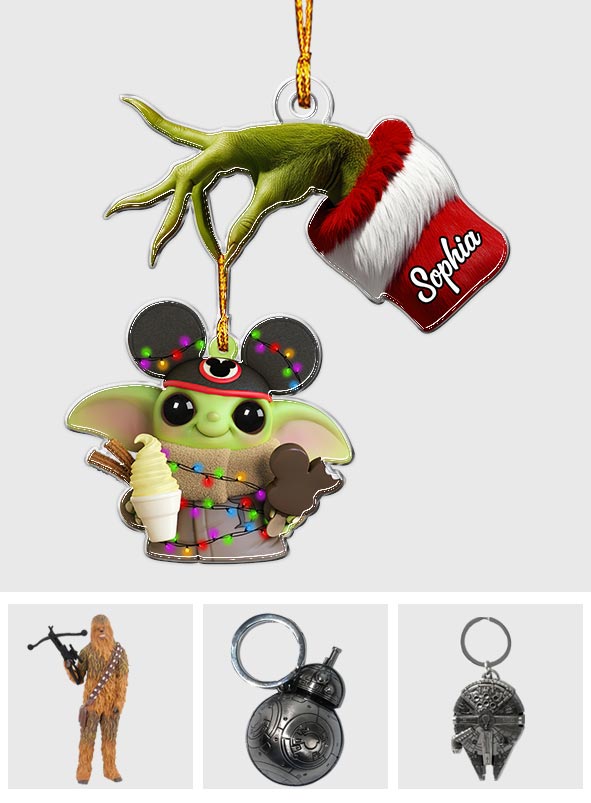 The Force Merry Grinchmas - Personalized The Force Custom Shaped Ornament