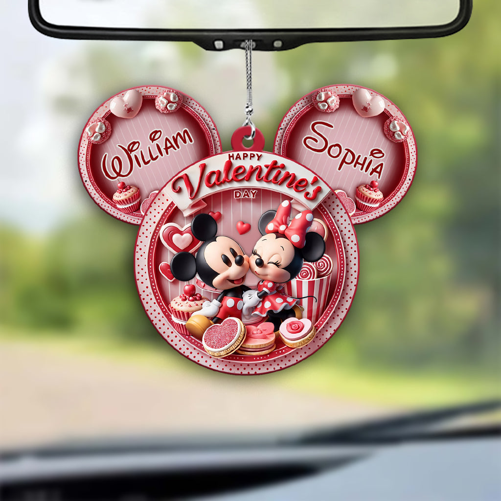 Happy Valentine's Day - Personalized Mouse Car Ornament