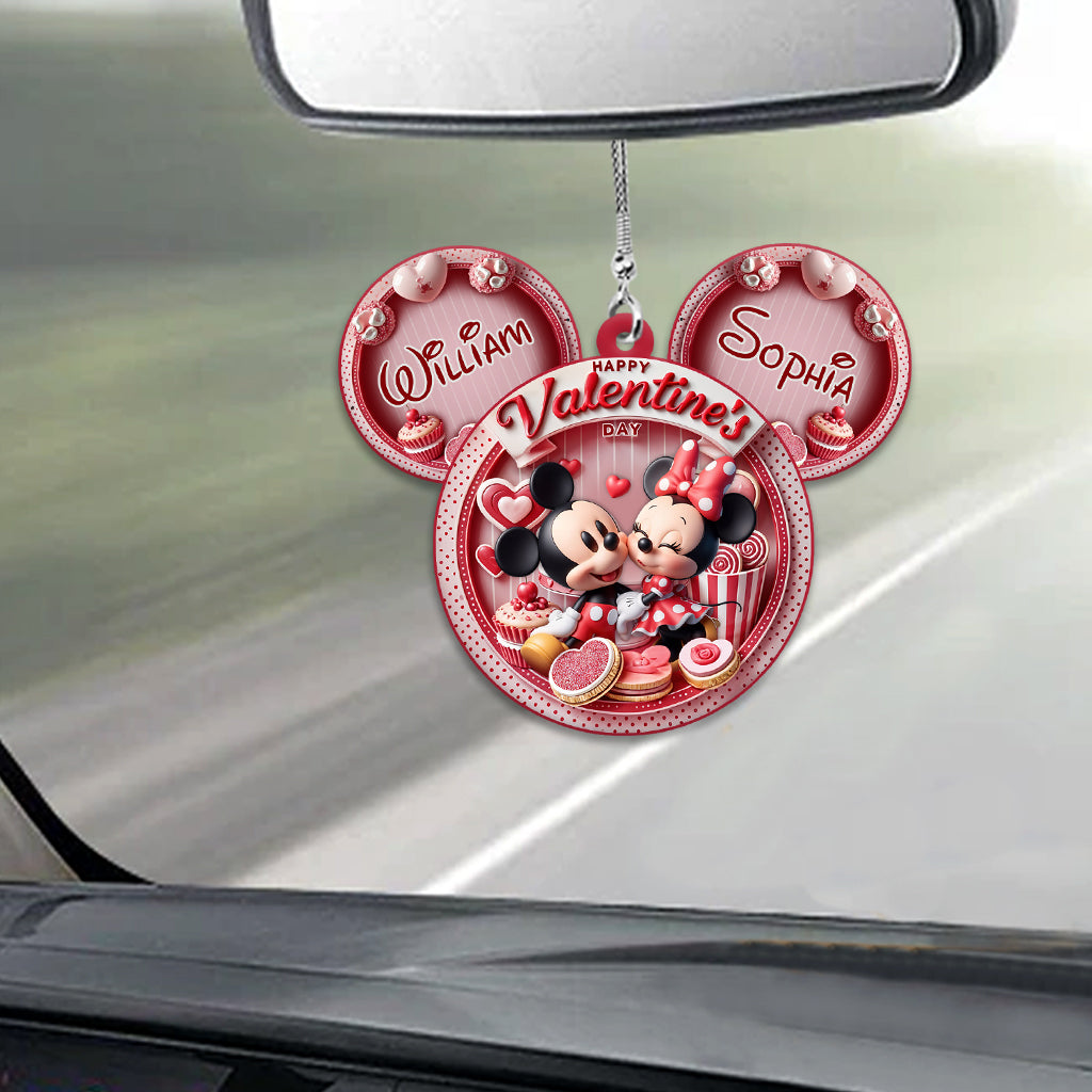 Happy Valentine's Day - Personalized Mouse Car Ornament